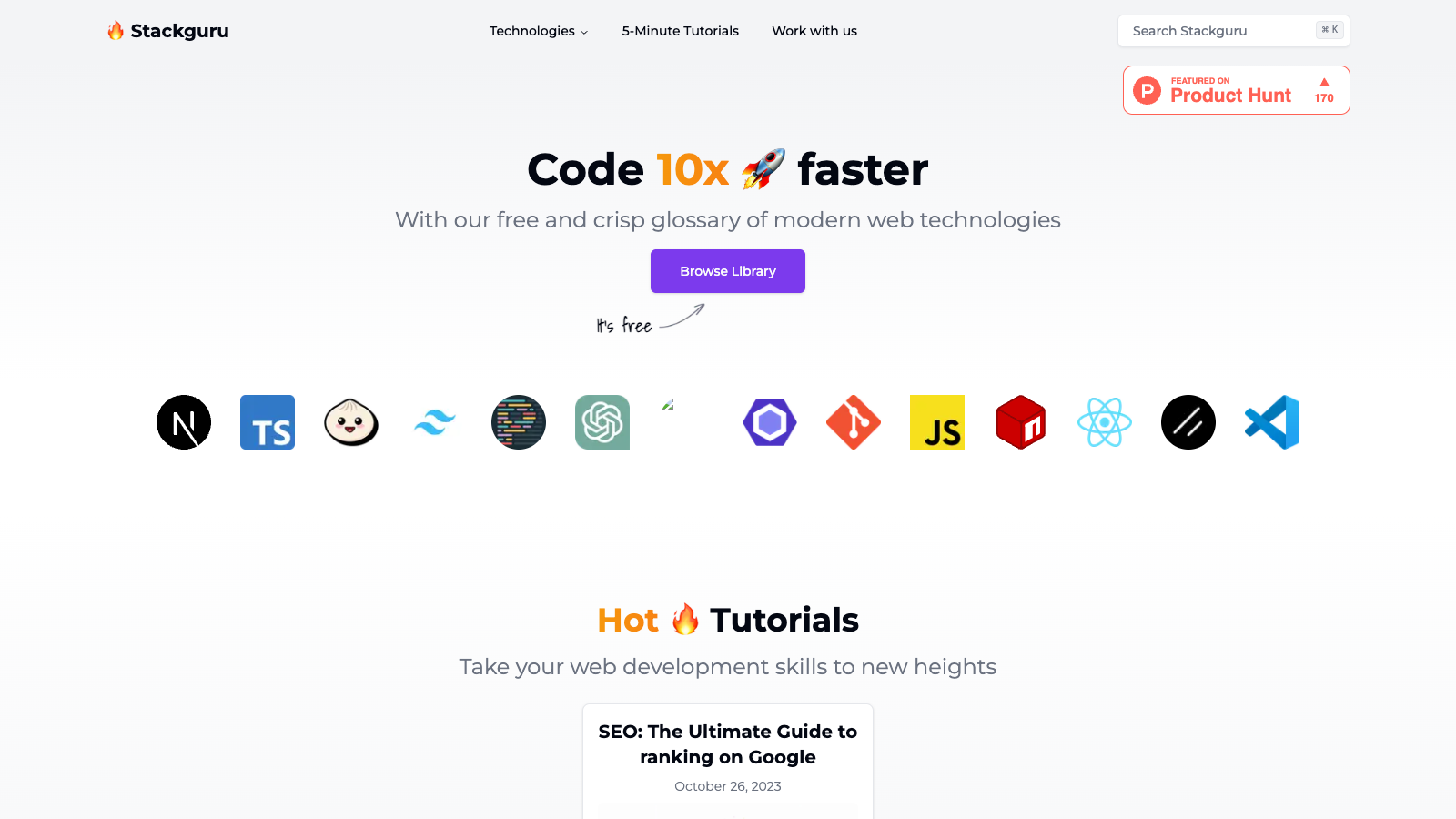Screenshot of Stackguru
